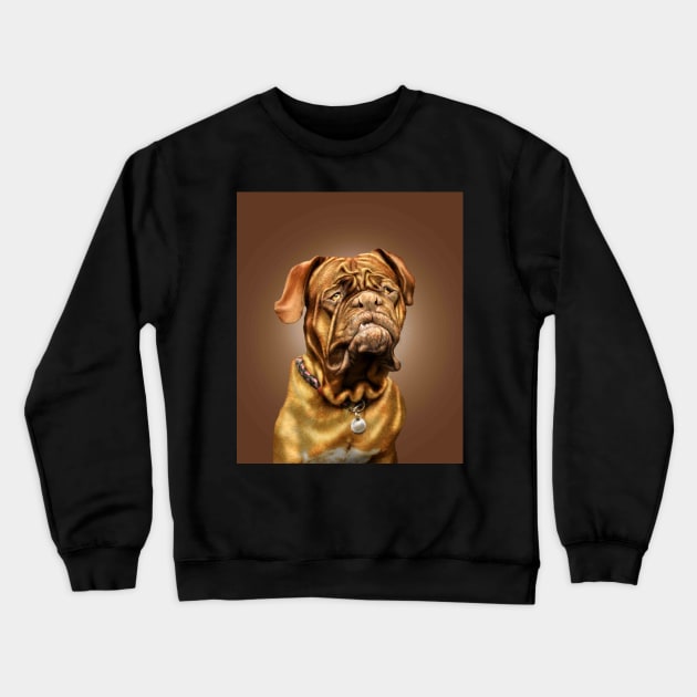 French Mastiff Dog Portrait Crewneck Sweatshirt by Random Galaxy